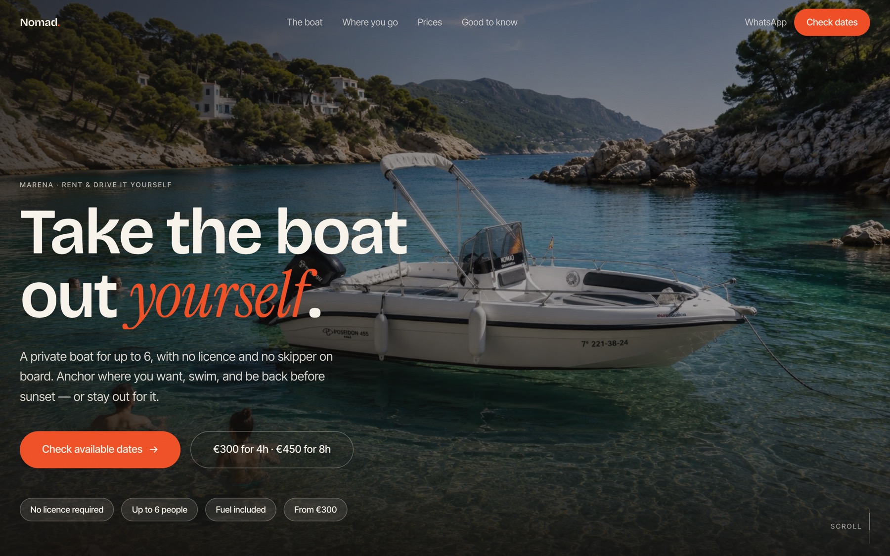 The Nomad Boats website