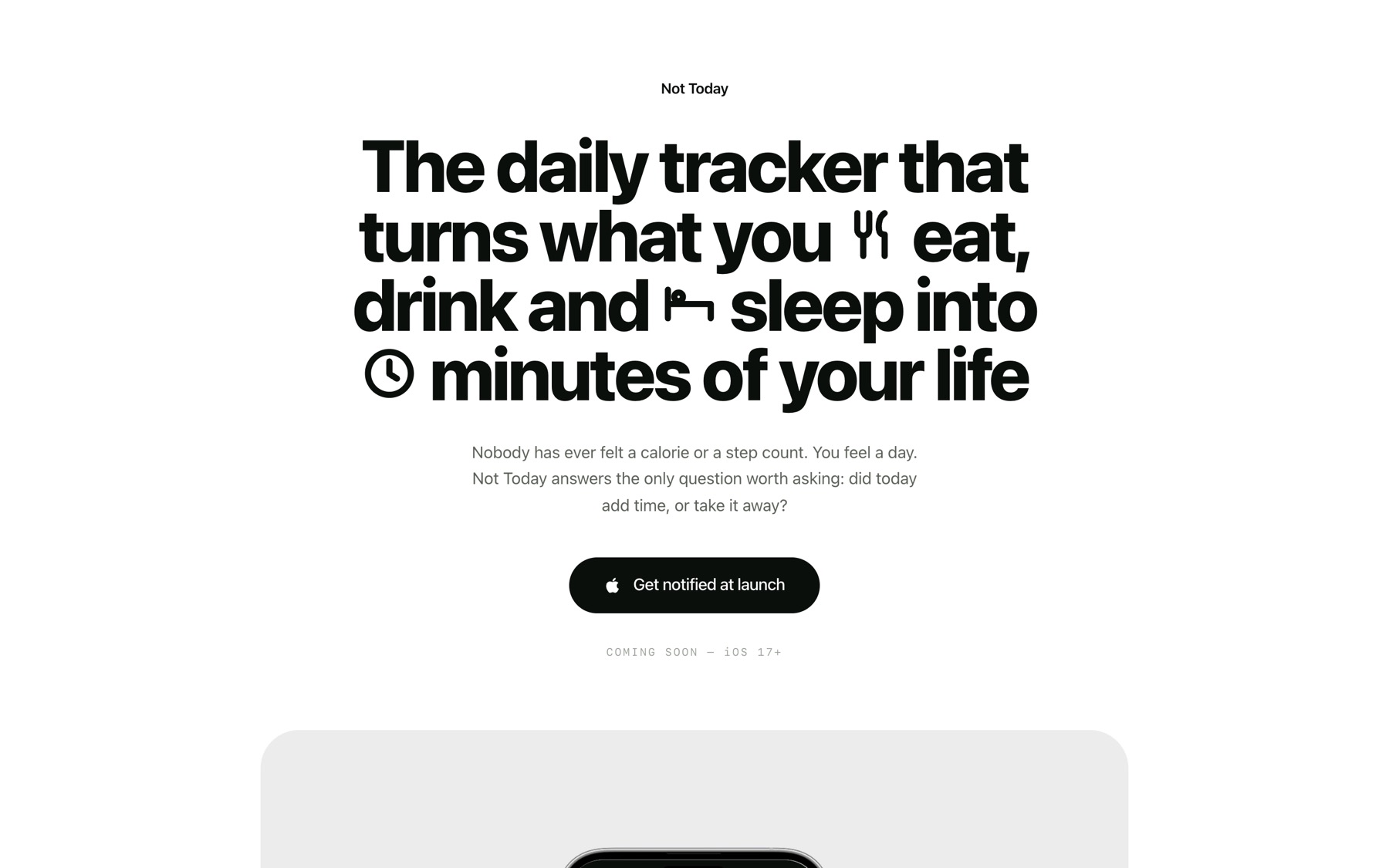 The Not Today website